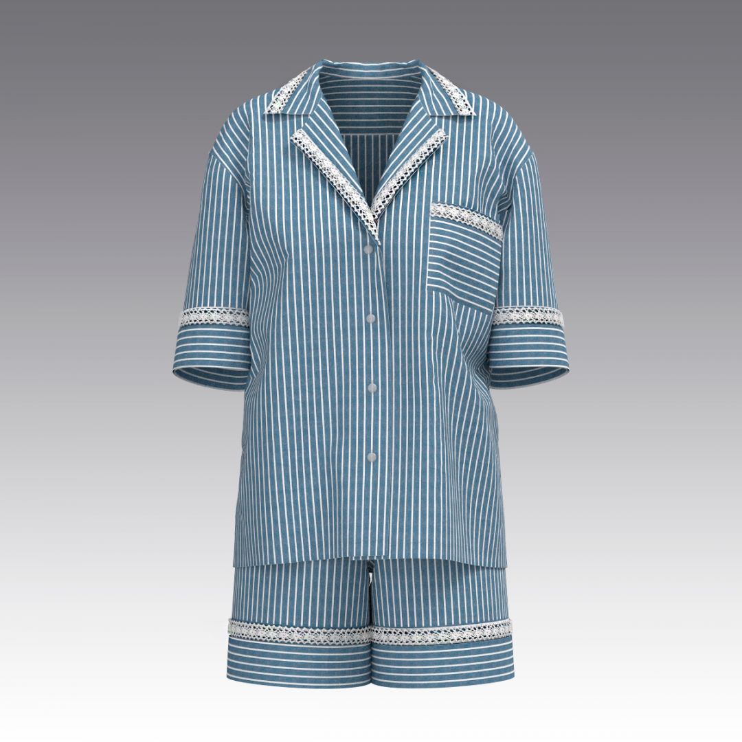 Костюм с шортами пижамном стиле из вареного хлопка 2982.53.55 ARDI 